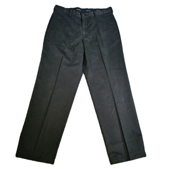 Brooks Brothers Pants Men's 36x32 Black Advantage Chino Hudson Cotton Flat Front - Picture 2 of 6